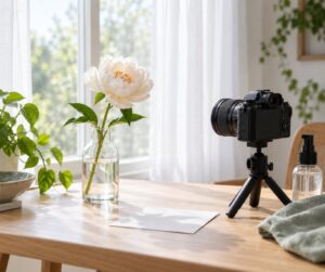 how to photograph flowers indoors with window light
