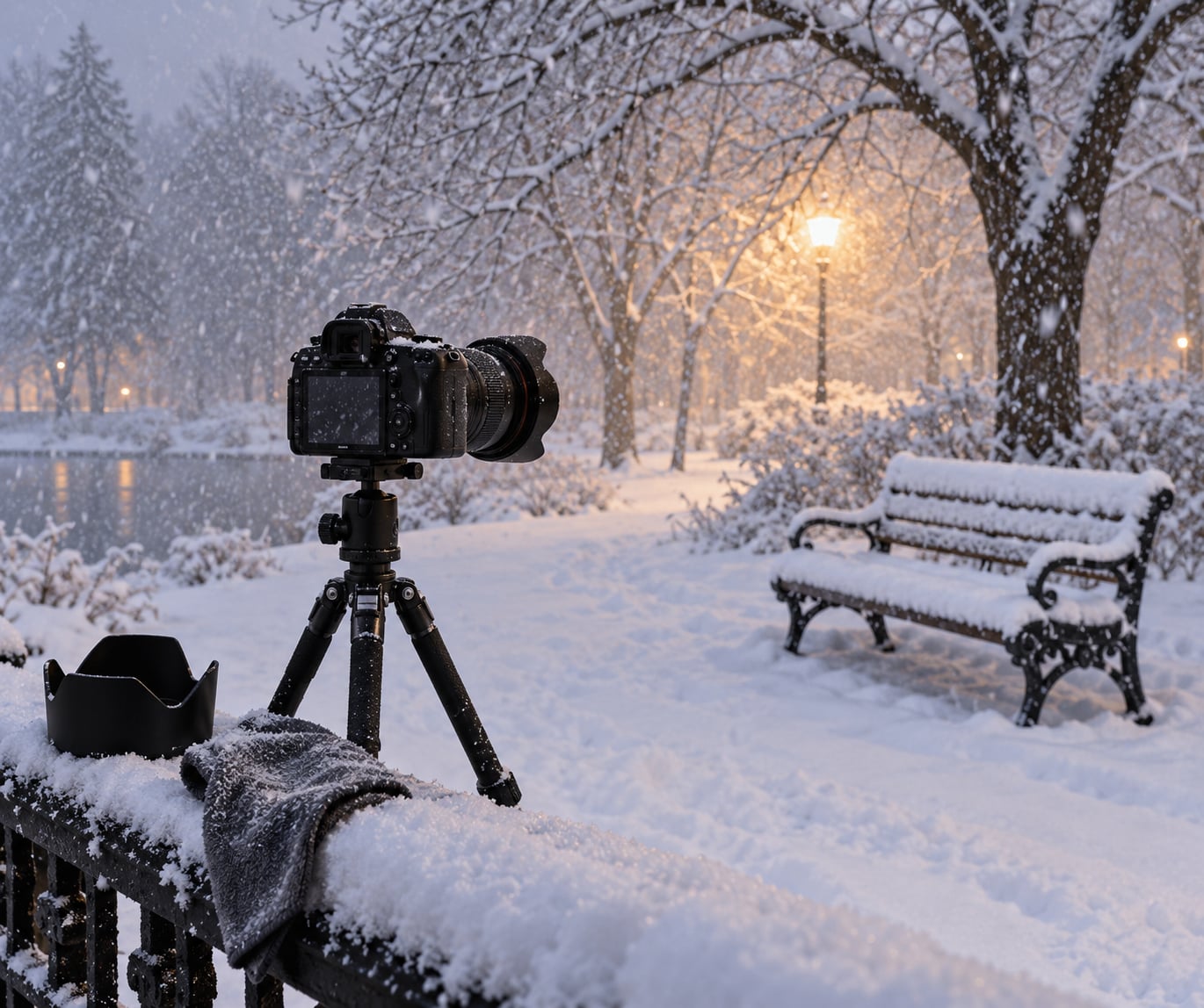 how to photograph a snowstorm safely