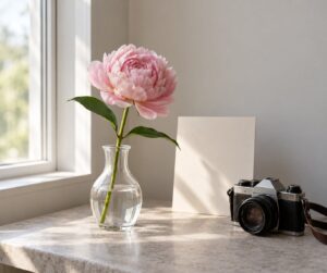 how to photograph a single flower in a vase