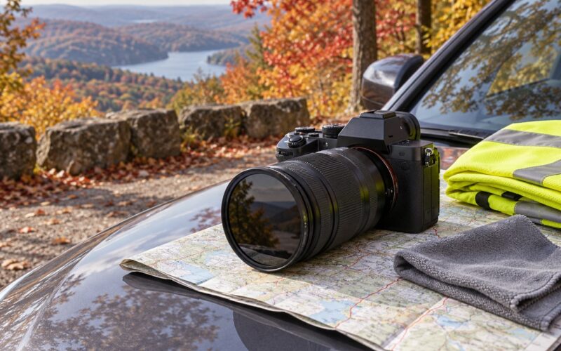 How to Photograph Fall Foliage From a Car Pullout Safely 2026