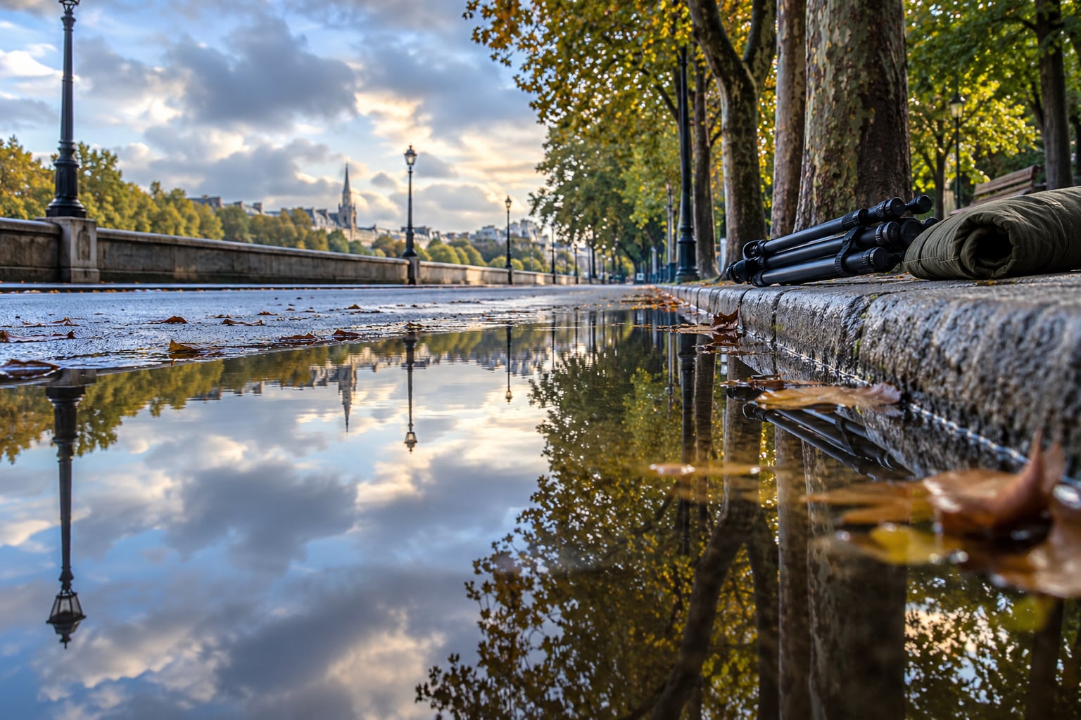 how to photograph puddle reflections