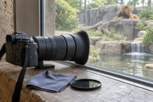 how to photograph animals at a zoo through glass