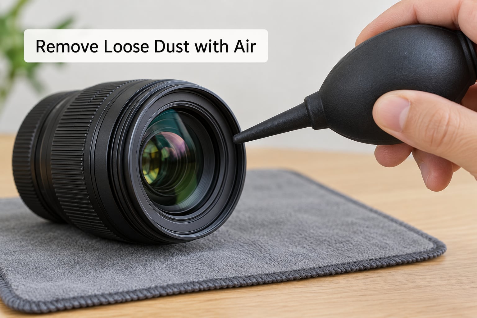 Remove Loose Dust with Air