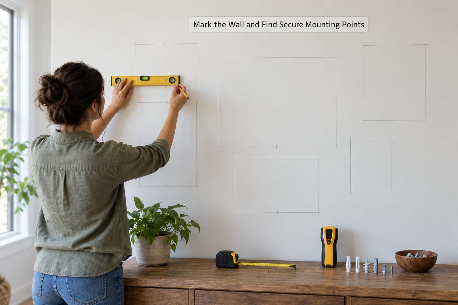 Mark the Wall and Find Secure Mounting Points