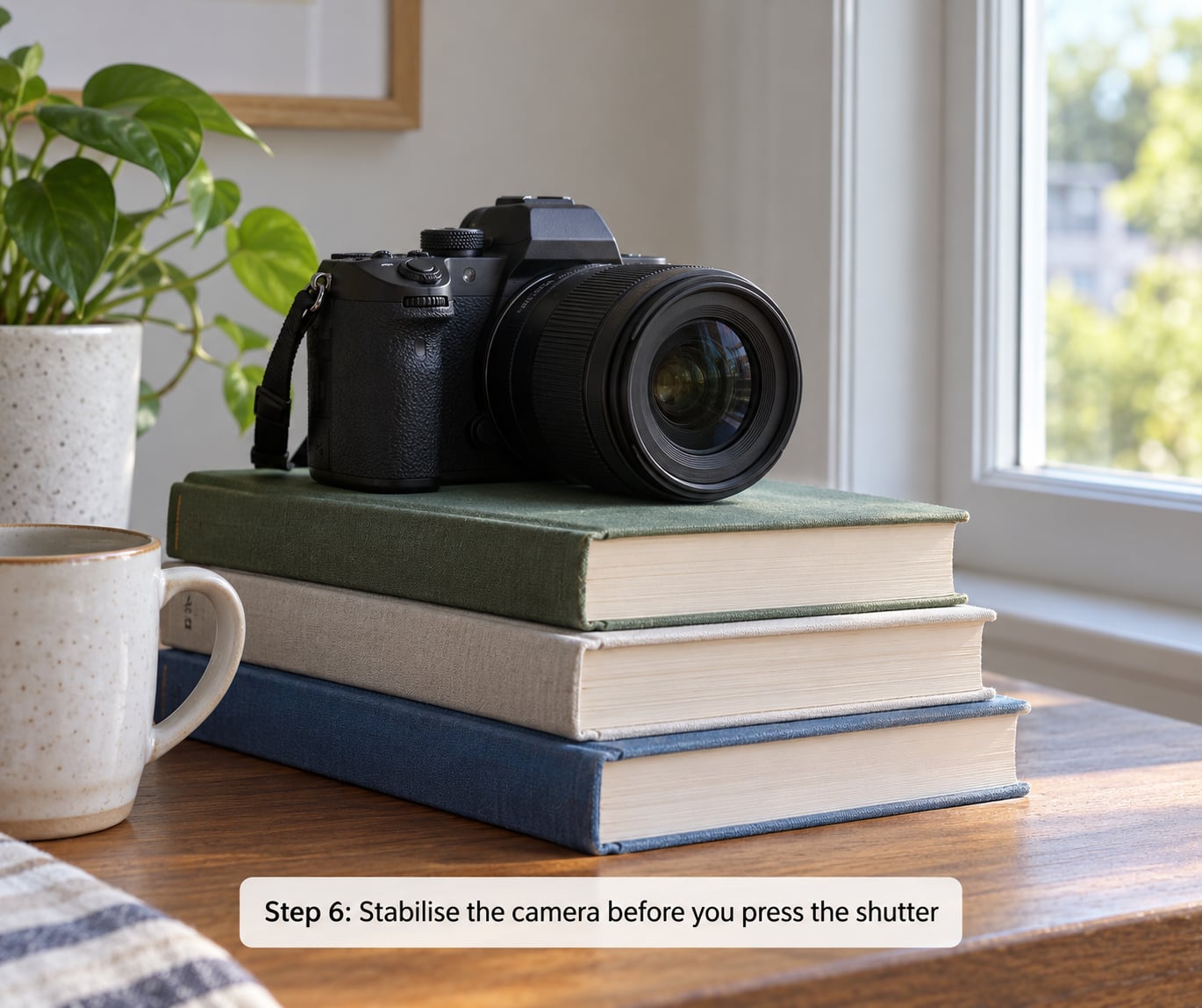 Step 6: Stabilise the camera before you press the shutter