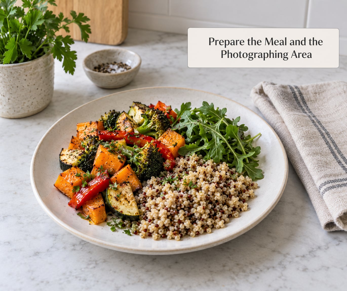 Prepare the Meal and the Photographing Area