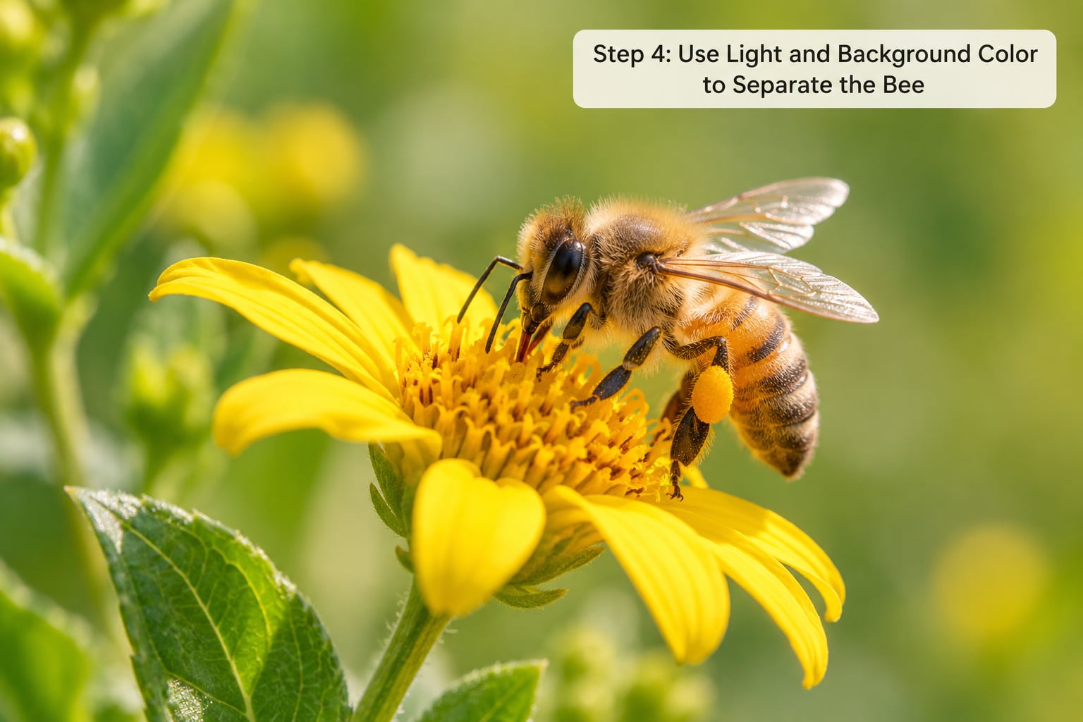 Step 4: Use Light and Background Color to Separate the Bee