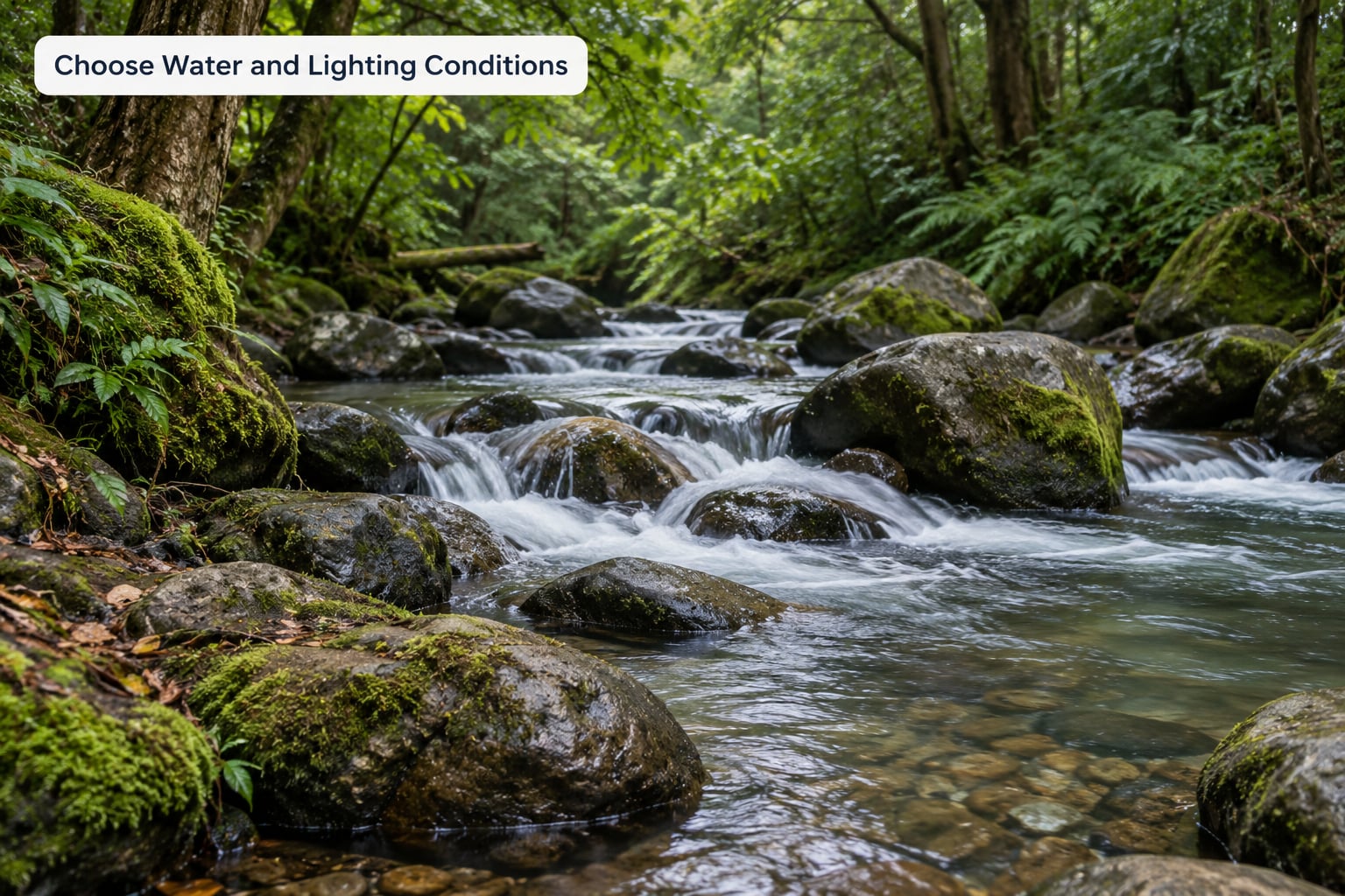 Choose Water and Lighting Conditions