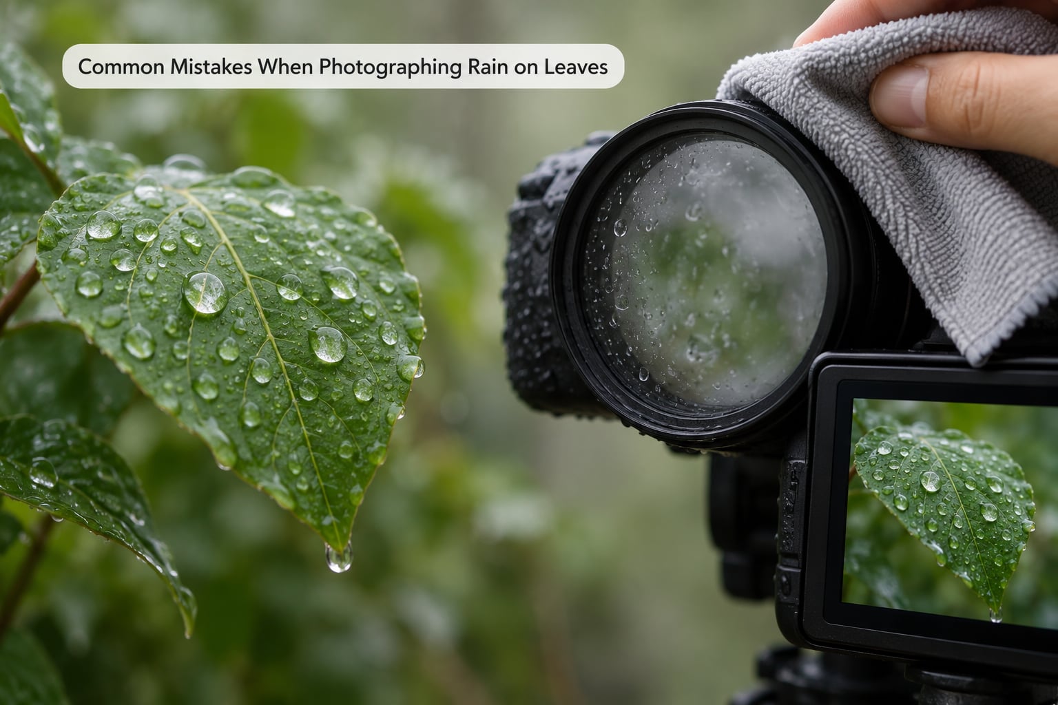 Common Mistakes When Photographing Rain on Leaves