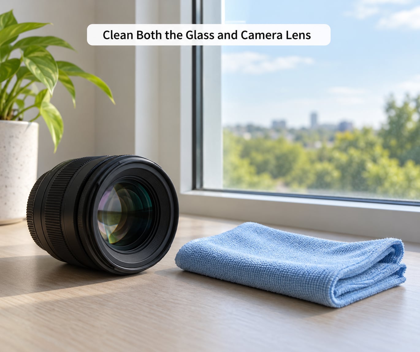 Clean Both the Glass and Camera Lens