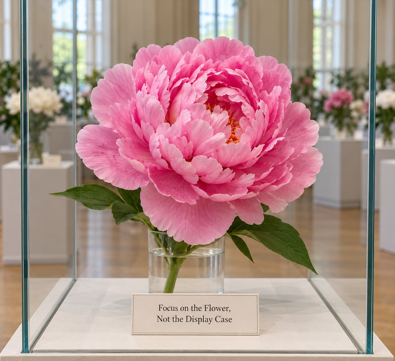 Focus on the Flower, Not the Display Case