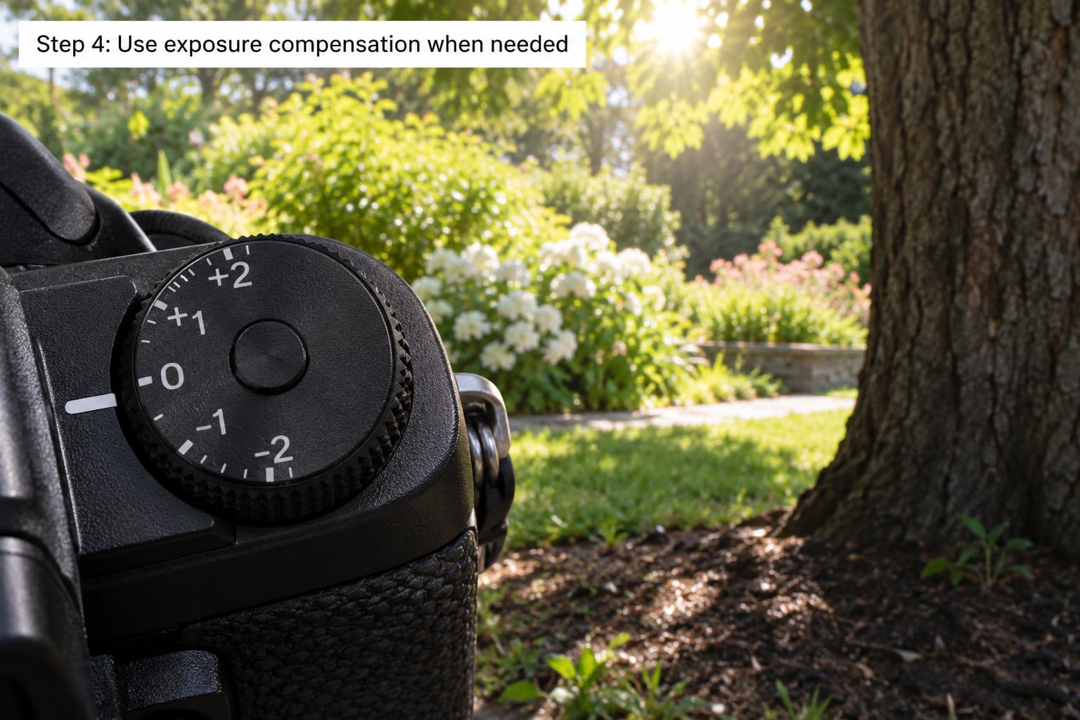 Step 4: Use exposure compensation when needed